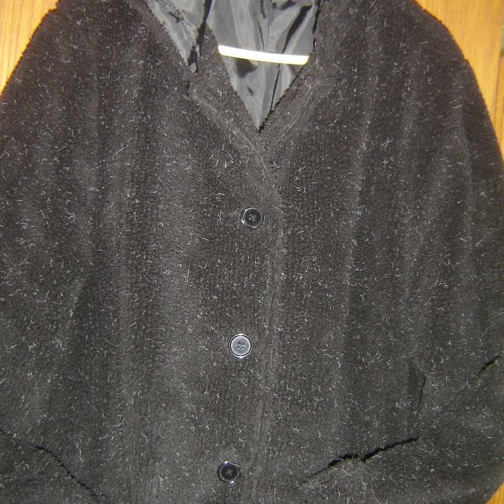 BLACK FAUX FUR HOODIE